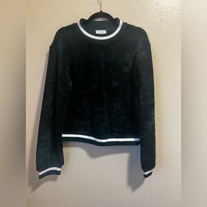 NWT J.O.A. Women’s Dark Green Ribbed Crew Neck Polyester Sweater Size Large